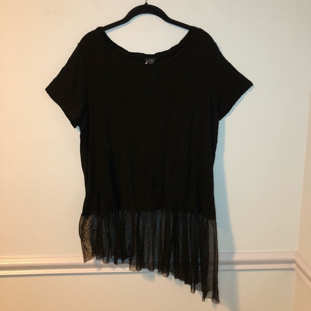 Torrid Black Short Sleeve with Mesh Bottom